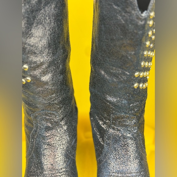 Reba Black Studded Boots Size 8M - Picture 10 of 14